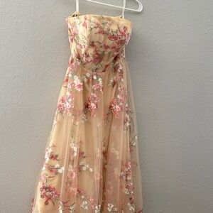 Floral Strapless Dress